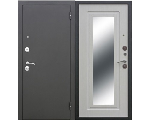 Дверь металлическая "Царское зеркало Муар" белый ясень