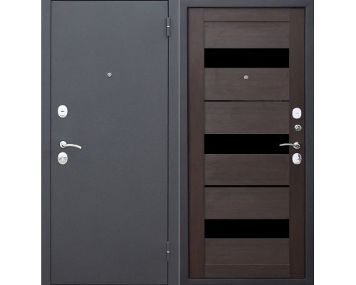 Дверь металлическая "Гарда муар царга" темный кипарис 